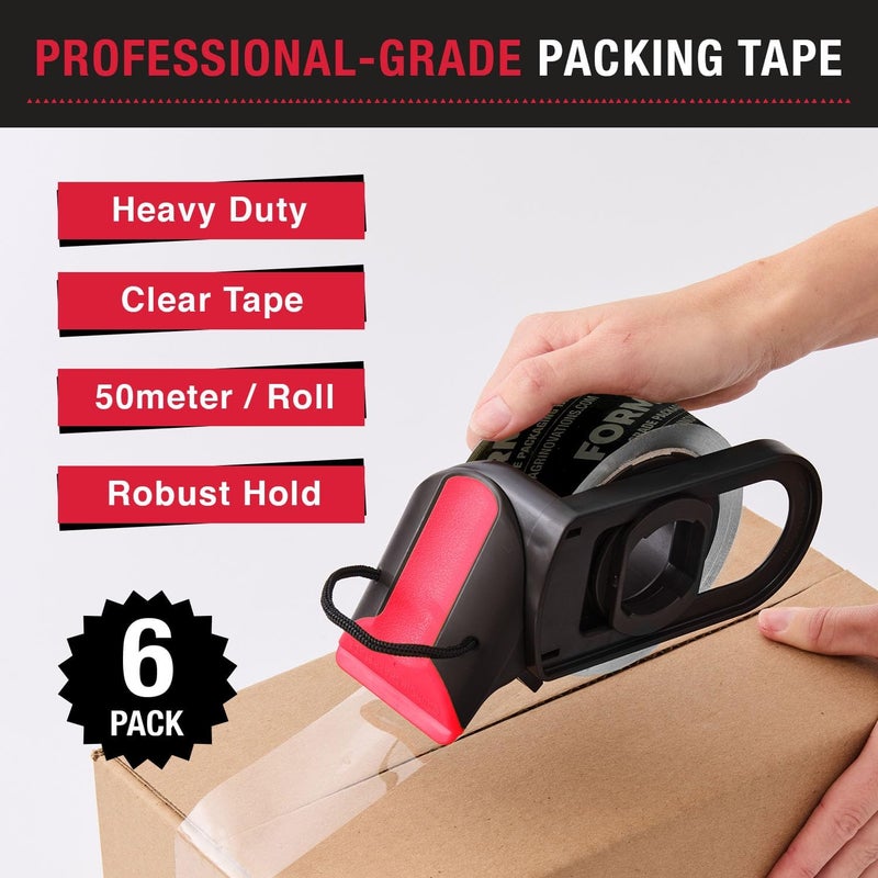 Tape Terror Professional-Grade Clear Packing Tape (6 Rolls) - Heavy Duty Tape for Packing, Moving Boxes, Shipping, Mailing, Storage, and More - Packaging & Shipping Supplies (48mm x 50m per Roll) - Image 2