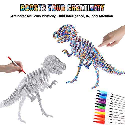 BEARUN 3D Coloring Puzzle Set, Arts and Crafts for Girls and Boys Age 6 7 8 9 10 11 12 Year Old, Fun Educational Painting Crafts Kit with Supplies for Kids, Birthday Toy Gift for Kids - Image 4