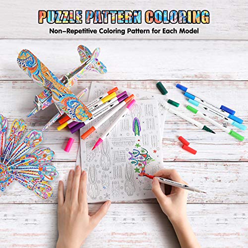 BEARUN 3D Coloring Puzzle Set, Arts and Crafts for Girls and Boys Age 6 7 8 9 10 11 12 Year Old, Fun Educational Painting Crafts Kit with Supplies for Kids, Birthday Toy Gift for Kids - Image 2