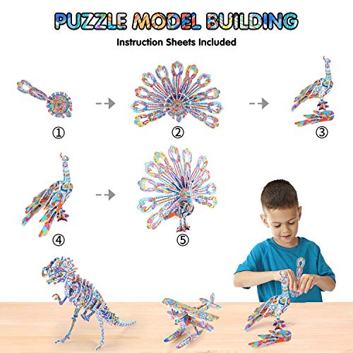 BEARUN 3D Coloring Puzzle Set, Arts and Crafts for Girls and Boys Age 6 7 8 9 10 11 12 Year Old, Fun Educational Painting Crafts Kit with Supplies for Kids, Birthday Toy Gift for Kids - Image 3