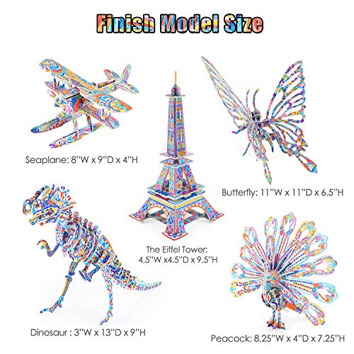 BEARUN 3D Coloring Puzzle Set, Arts and Crafts for Girls and Boys Age 6 7 8 9 10 11 12 Year Old, Fun Educational Painting Crafts Kit with Supplies for Kids, Birthday Toy Gift for Kids - Image 5
