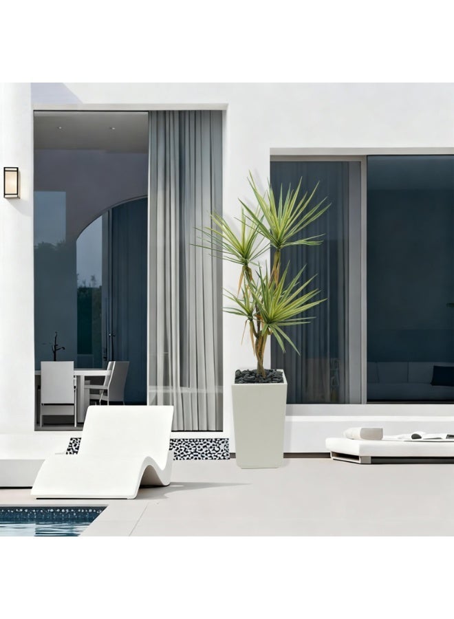 ميراج بوتانيكس شجرة Dracaena الاصطناعية 110 سم، مصنع مزيف مع زراعة بيضاء- واقعية مزورة شجرة التنين مع 5 جذوع زراعة - مصنع أرضية داخلية للفناء، مركز التسوق، غرفة المعيشة، غرفة النوم، المكتب، المنزل، الديكور - Image 1