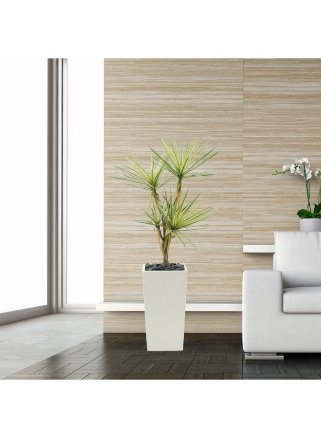 ميراج بوتانيكس شجرة Dracaena الاصطناعية 110 سم، مصنع مزيف مع زراعة بيضاء- واقعية مزورة شجرة التنين مع 5 جذوع زراعة - مصنع أرضية داخلية للفناء، مركز التسوق، غرفة المعيشة، غرفة النوم، المكتب، المنزل، الديكور - Image 5