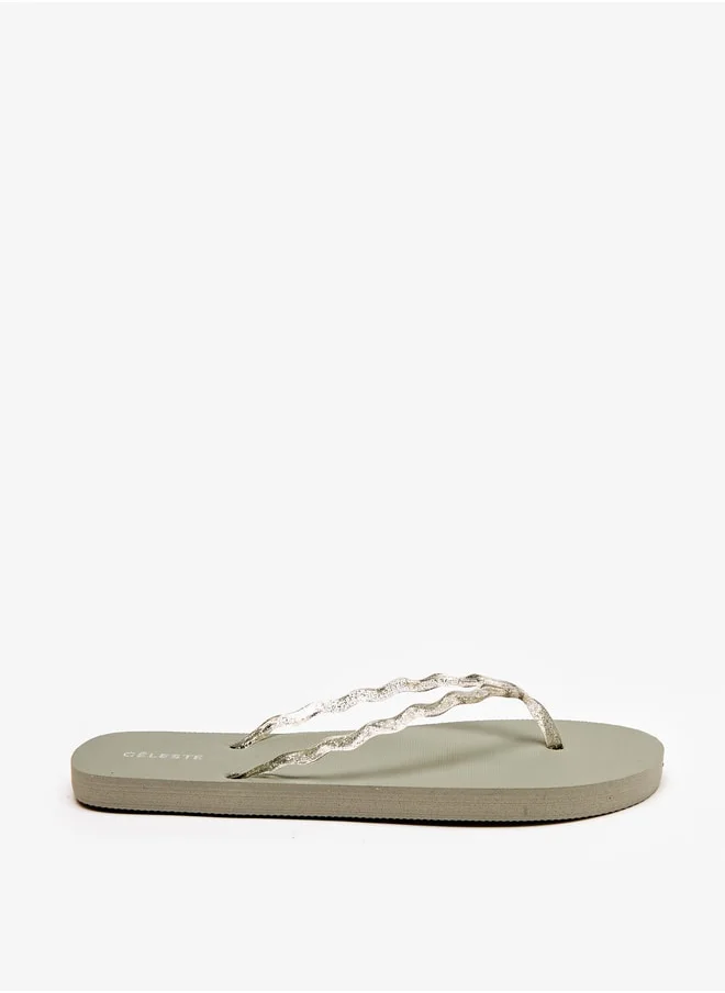 سيليست Women's Textured Flip Flops