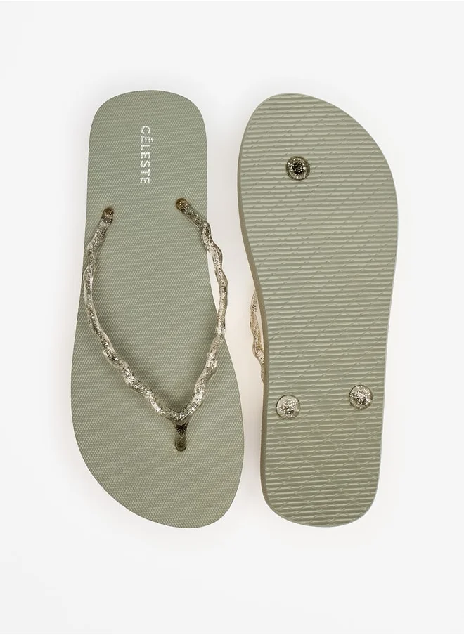 سيليست Women's Textured Flip Flops
