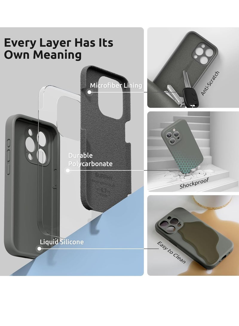 ELTRAZONE Design for iPhone 15 Pro Max Case, Liquid Silicone [2 x Screen Protectors & 1 x Lanyard] Protection for Each Lens Shockproof Cover for iPhone 15 Pro Max 6.7 inch 2023, Space Grey - Image 4