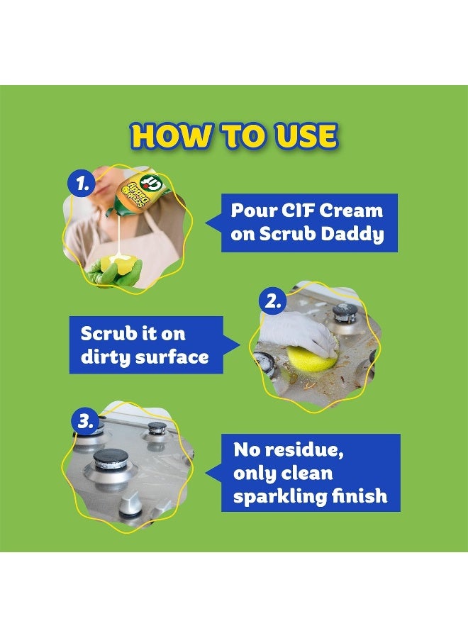 Scrub Daddy Mommy + Cif All Purpose Cleaning Cream, Original Caddy - Multi Surface Household Scratch-Free Multipurpose Dish Sponge Kitchen Sponges - Image 5