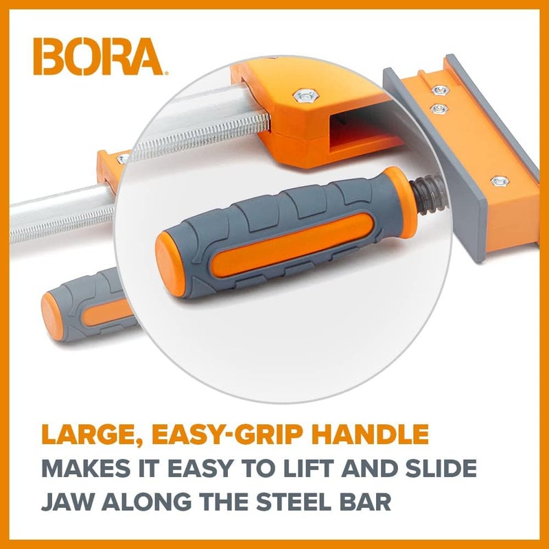 BORA 50" Parallel Clamp Set, 2 Pack of Woodworking Clamps with Rock-Solid, Even Pressure, 571150T, Multicolor - Image 2