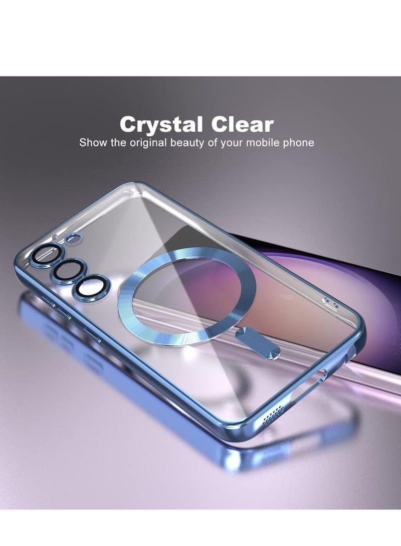 Magnetic Clear Case for Samsung Galaxy S23 Plus with Camera Lens Protector Magsafe Compatible Electroplated Soft TPU Shockproof Anti-Scratch Phone Case - Image 5