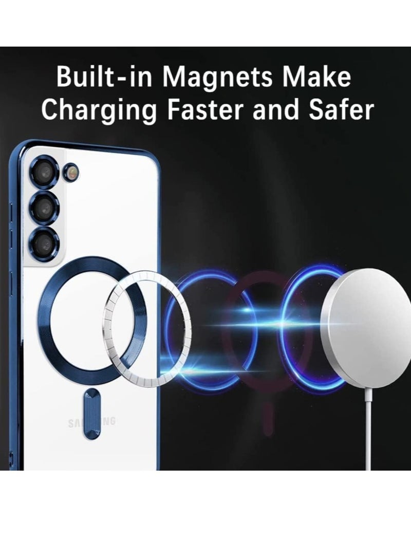 Magnetic Clear Case for Samsung Galaxy S23 Plus with Camera Lens Protector Magsafe Compatible Electroplated Soft TPU Shockproof Anti-Scratch Phone Case - Image 3