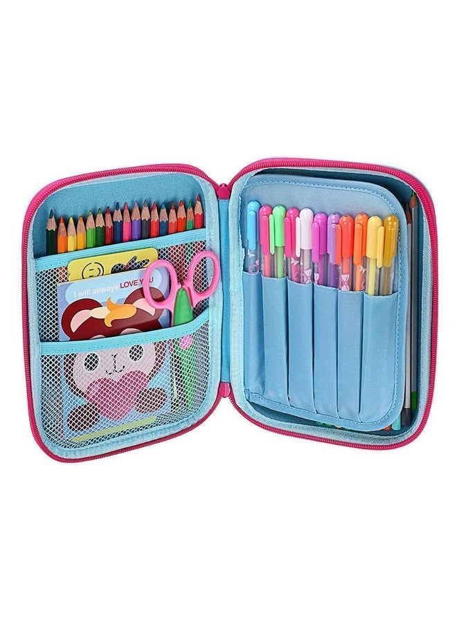 ShopNGift ShopNGift Premium Stylish Unicorn 3D Print Large Capacity Hardtop EVA Pencil Case Organizer School Kids Girls Women Pen Holder Pouch Multipurpose (Blue) - Image 5