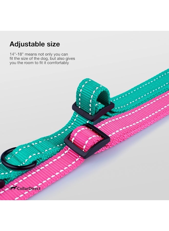 CollarDirect Reflective Dog Collar for a Small, Medium, Large Dog or Puppy with a Quick Release Buckle - Boy and Girl - Nylon Suitable for Swimming (14-18 Inch, Mint Green) - Image 2