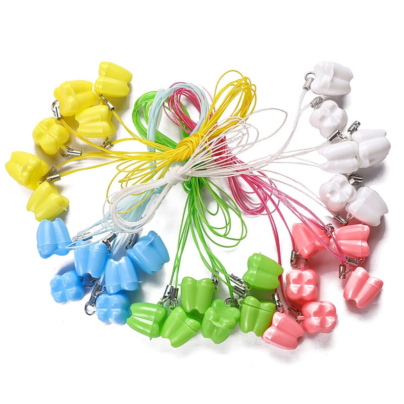 Sliverdew 30 Pcs Lost Teeth Saver Necklace Baby Milk Tooth Storage Box Tooth Necklace for Lost Teeth Organizer Baby Teeth Saver Box Tooth Fairy Bag Toddler Teeth Case with Necklace Case 