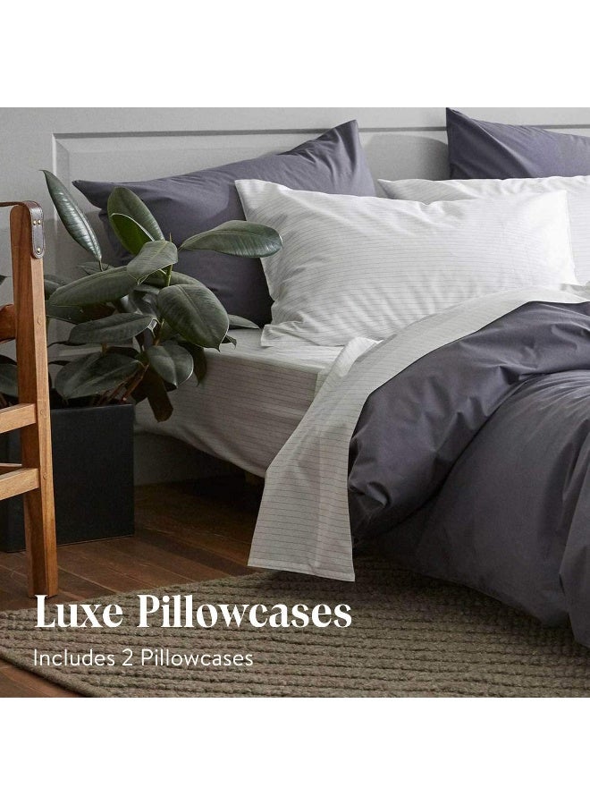 Brooklinen Luxury Sateen Pillowcases Set of 2 100 Long Staple Cotton with Envelope Closure Smooth Fabric Soft Durable Machine Washable King Size Cream - Image 1
