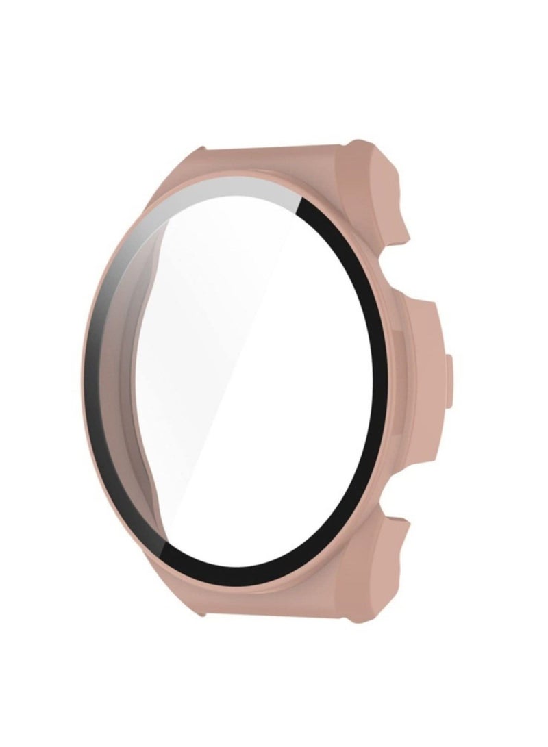 PC Protective Case + Screen Protector for Xiaomi Mi Watch S1 Full Coverage Hard Cover with Tempered Glass Smartwatch Shell - (Pink) - Image 1