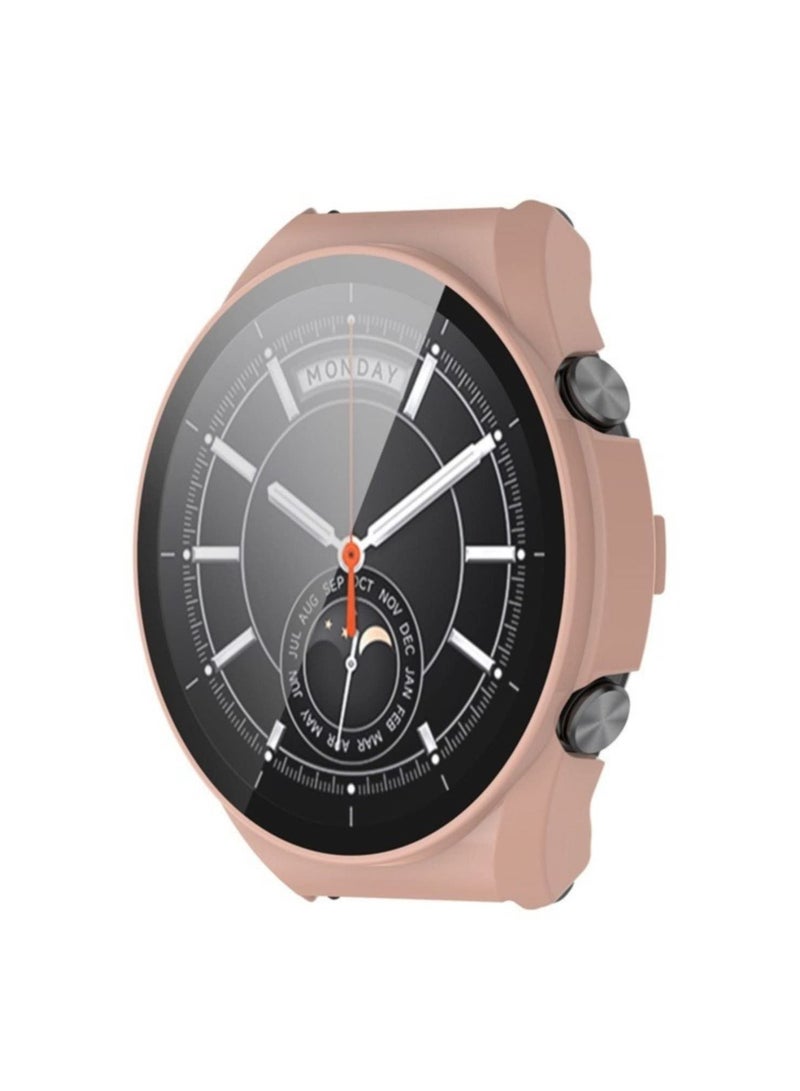 PC Protective Case + Screen Protector for Xiaomi Mi Watch S1 Full Coverage Hard Cover with Tempered Glass Smartwatch Shell - (Pink) - Image 5