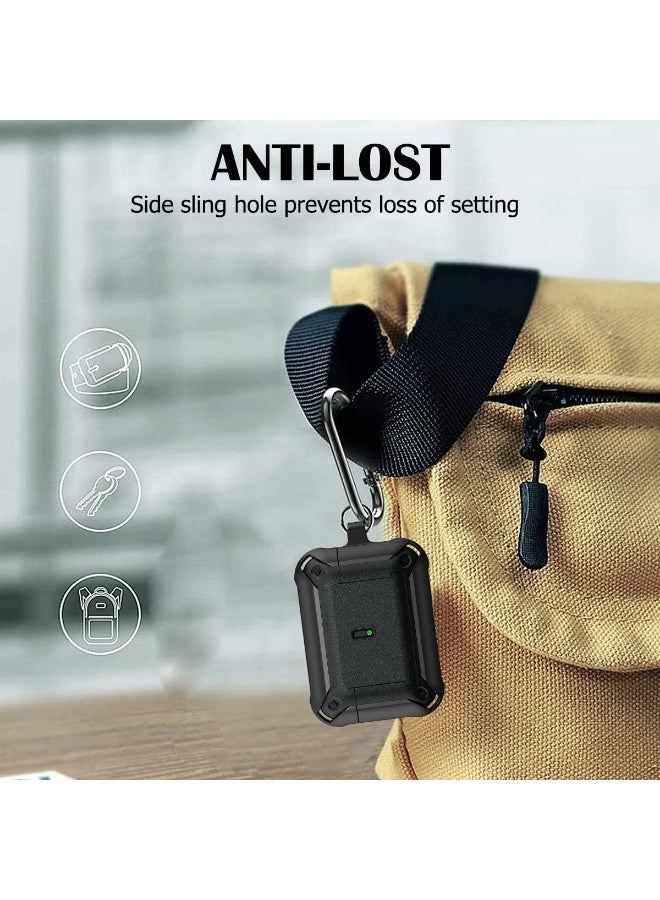 NALANDA NALANDA Airpods Pro Case Cover with Keychain Clip, Sliding Secure Buckle Rugged Shell Protective Skin Compatible with Airpods Pro Case-Black - Image 2