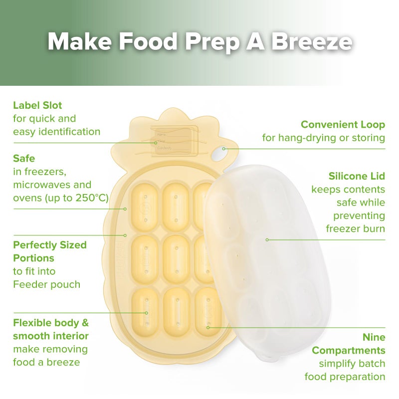 Haakaa Silicone Nibble Freezer Tray -Breastmilk Teething Popsicle Mold - Baby Fruit Food Feeder Teether Tray - Baby Food Maker - Ice Cube Tray - 4 Months+ Babies - BPA Free -Banana - Image 4