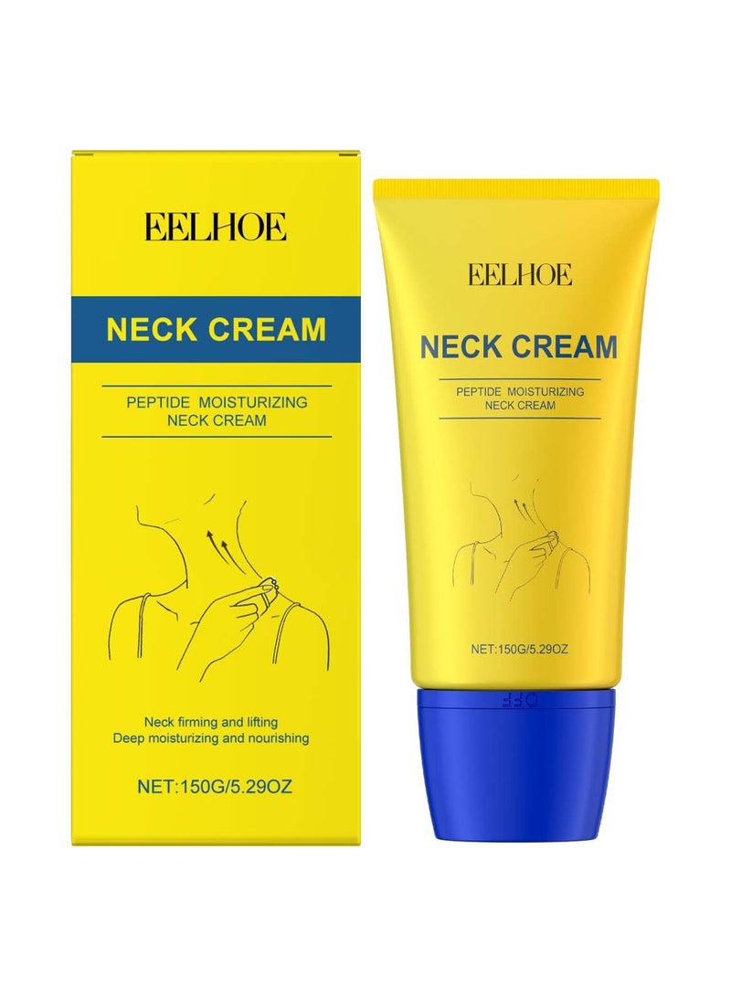 إيلهو كريم شد الرقبة ، كريم شد الرقبة للبشرة المترهلة ، إصلاح التجاعيد وشد الرقبة مع مرطب الببتيد ، مخفض الذقن المزدوجة ، بكرة الرقبة للبشرة المترهلة (150 جم) - Image 1