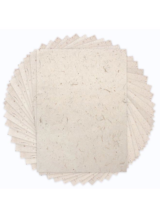 Benvo 50 Sheets A4 Natural Mulberry Paper Visible Leaves Fiber Rice Paper Printable Decoupage Tissue Paper Sheets for Writing, Painting, Card Making, DIY Crafts(8.3x11.7in, Semi Transparent Jute) - Image 1