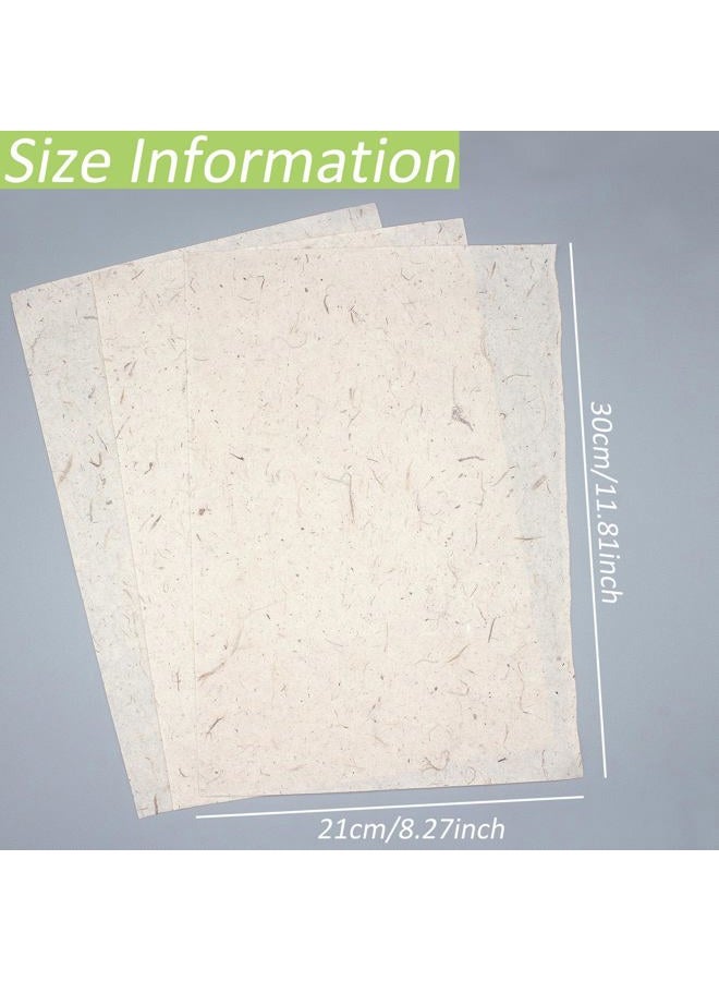 Benvo 50 Sheets A4 Natural Mulberry Paper Visible Leaves Fiber Rice Paper Printable Decoupage Tissue Paper Sheets for Writing, Painting, Card Making, DIY Crafts(8.3x11.7in, Semi Transparent Jute) - Image 2