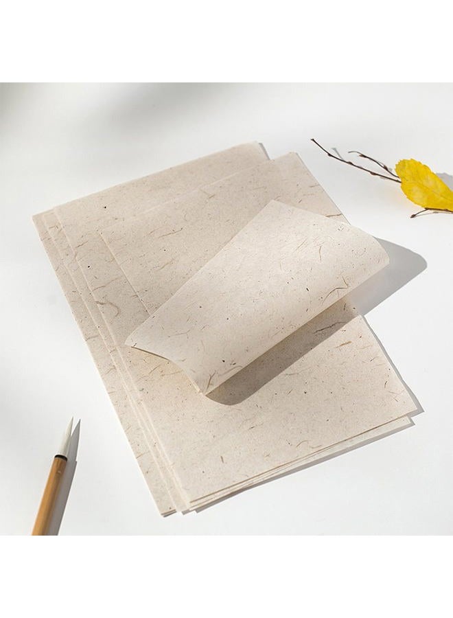 Benvo 50 Sheets A4 Natural Mulberry Paper Visible Leaves Fiber Rice Paper Printable Decoupage Tissue Paper Sheets for Writing, Painting, Card Making, DIY Crafts(8.3x11.7in, Semi Transparent Jute) - Image 4