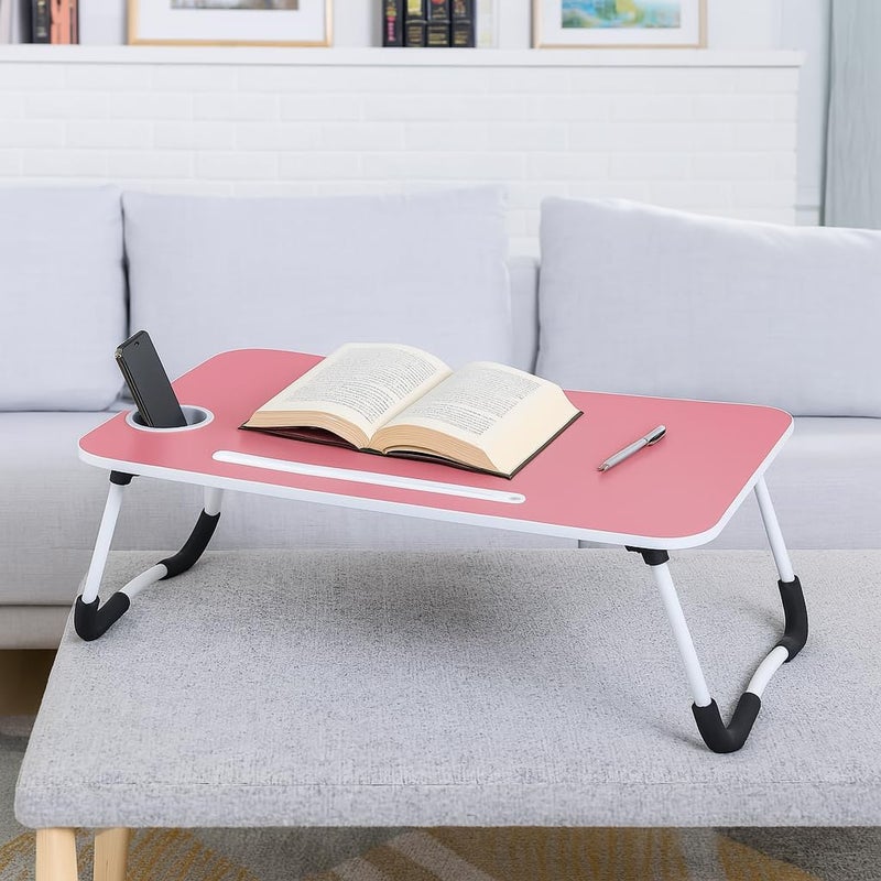 Fitto Study/Laptop Table, Pink - Adjustable Height & Ergonomic Desk, Portable Workstation for Home, Office, Kids, and Students, Foldable and Compact, Sturdy Construction - Image 2