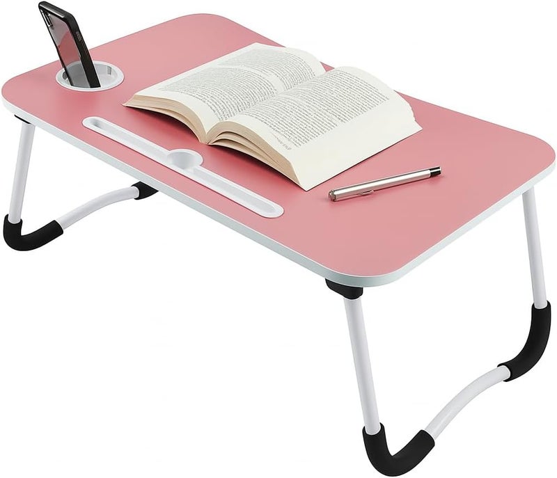 Fitto Study/Laptop Table, Pink - Adjustable Height & Ergonomic Desk, Portable Workstation for Home, Office, Kids, and Students, Foldable and Compact, Sturdy Construction - Image 1