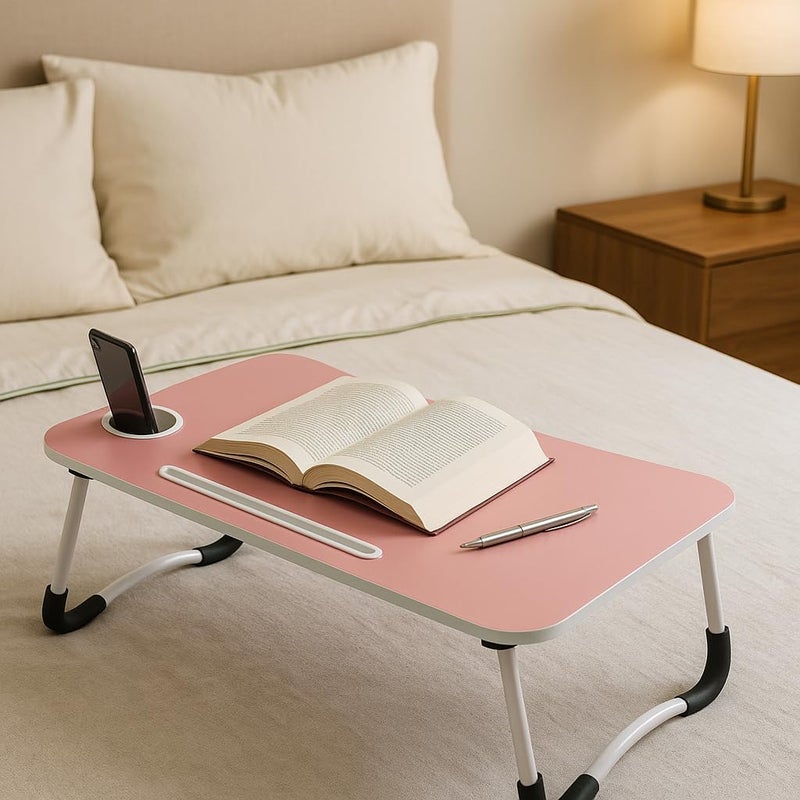 Fitto Study/Laptop Table, Pink - Adjustable Height & Ergonomic Desk, Portable Workstation for Home, Office, Kids, and Students, Foldable and Compact, Sturdy Construction - Image 3