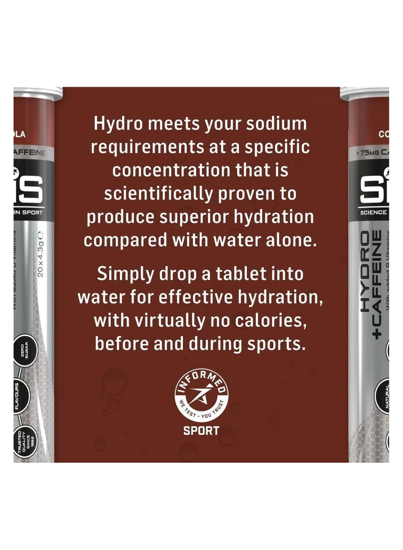 SIS SIS Hydro +Caffeine, with added B Vitamins Trusted Quality Since 1992,With Vit B6 for reducing Fatigue Zero suger,Cola Flavour, – 20 x 4.5 g - Image 4