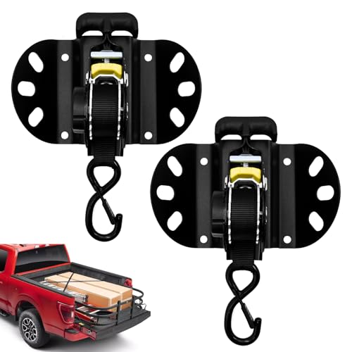 MTGSTOCL 2pcs Retractable Ratchet Straps Compatible with Ford F-150 2015-2025, 10 Ft Truck Bed Mounted Ratchet Straps for Ford F-250/350/450/550 2017-2025 - Image 1