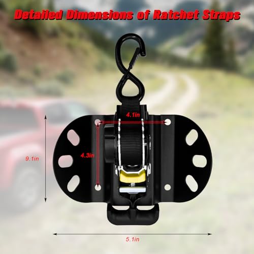 MTGSTOCL 2pcs Retractable Ratchet Straps Compatible with Ford F-150 2015-2025, 10 Ft Truck Bed Mounted Ratchet Straps for Ford F-250/350/450/550 2017-2025 - Image 5