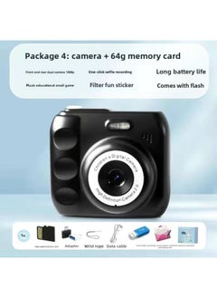 Generic Camera HD Double Camera Cute Digital Campus Student Party Photo Camera Can Take Photos And Pass Mobile Phone Color Shooting 12-Body Color:Hd Dual Camera Dark Night Black  - 64g Memory Card*  - Image 1
