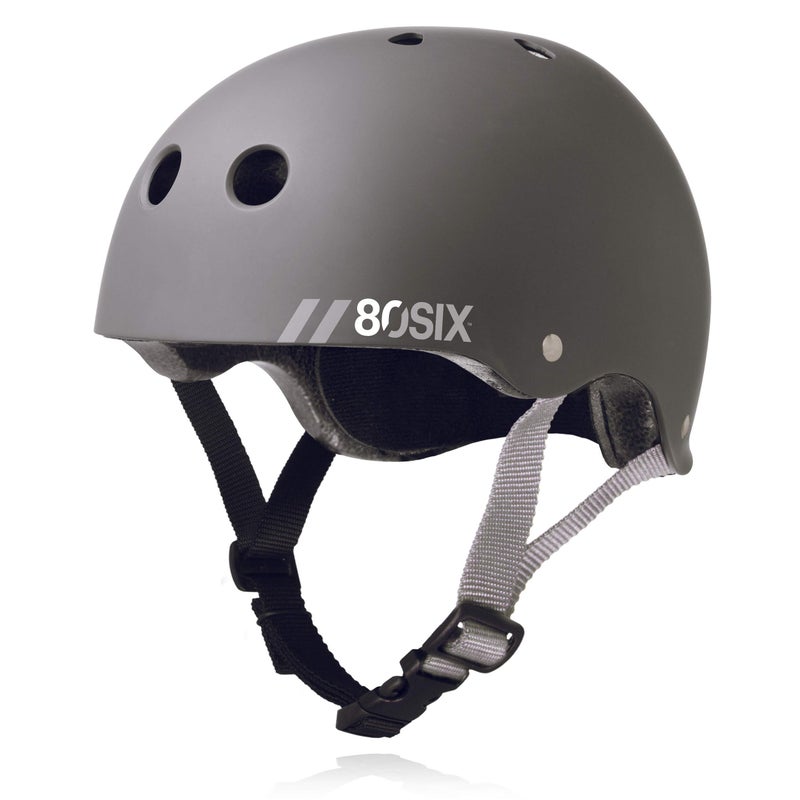80Six Dual Certified Kids Bike, Scooter, and Skateboard Helmet, Grey Matte, Small / Medium - Ages 8+ - Image 1