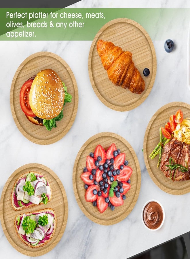 LorisArm Bamboo Plates 8-inch Round Wooden Plate Reusable, Wood Serving Platter for Dinner, Dessert, Salad, Appetizer, Snack. - Image 4