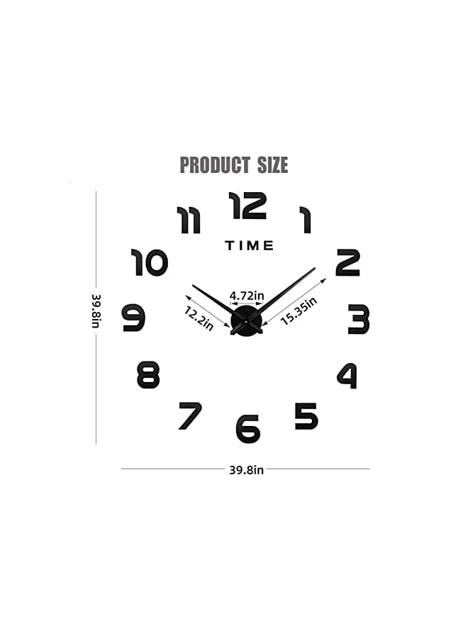 Raxoom Wall Clock Large, DIY Large Frameless Wall Clock Stickers, Acrylic Wall Clock Modern Design Clock, DIY Wall Decoration Clock - Image 2