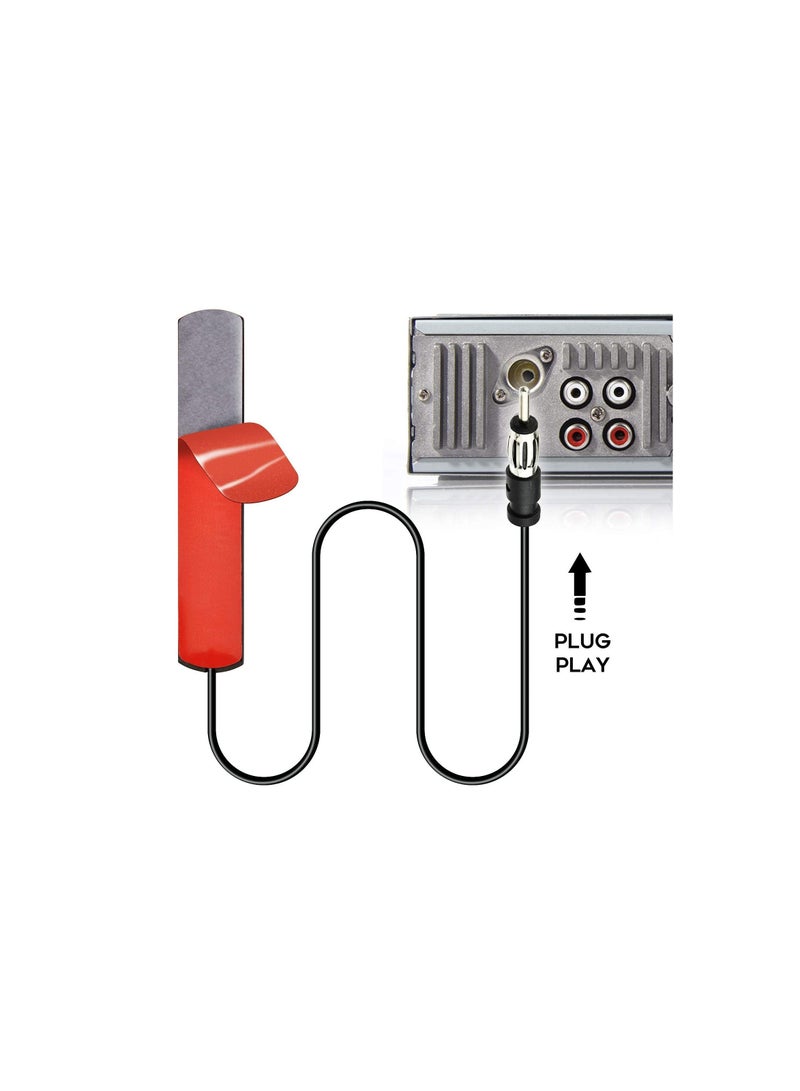 High-Quality FM Aerial Car Radio Antenna with 3m Cable, Windshield Paste, DIN Adapter for Cars & Trucks, DAB Radio Compatible - Image 2