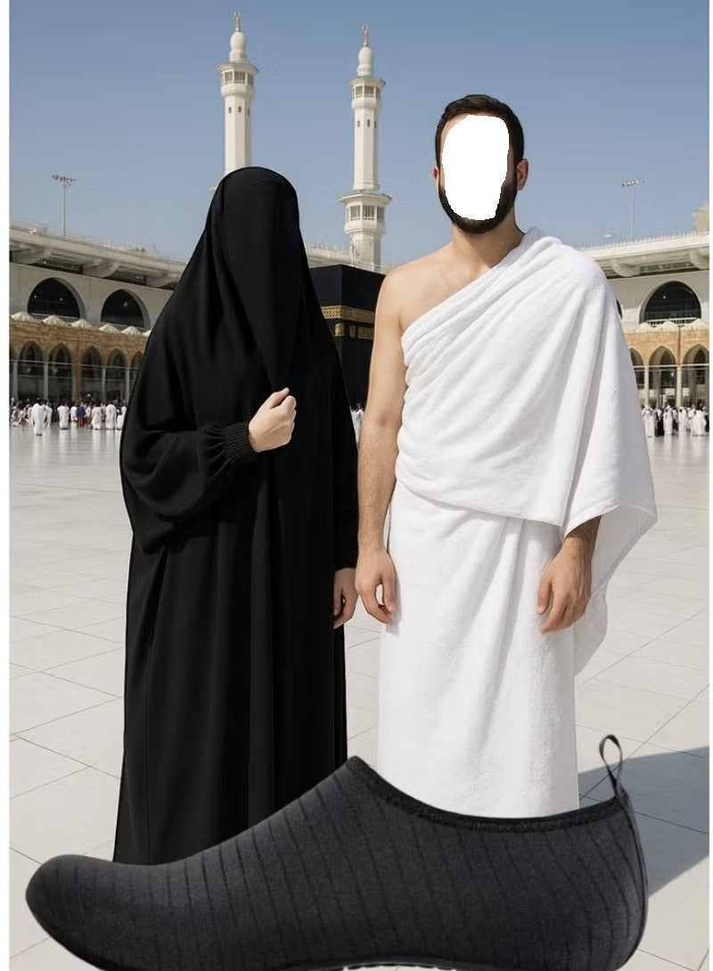 سابو نعال عمرة وحج، جوارب طواف وحرم، مانعة للانزلاق للرجال والنساء، مريحة وخفيفة، مقاس 40/41 - Image 2