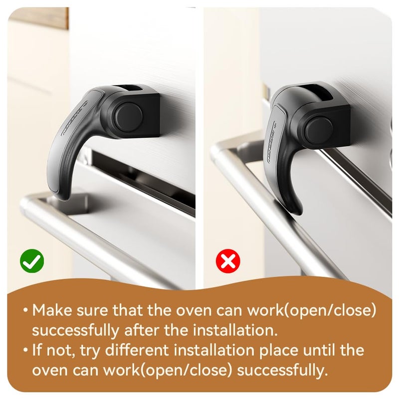 Eudemon 1 Pack Oven Lock,Baby Proofing Oven Door Lock, Child Safety Oven Front Lock, Easy to Install & Use no Tools Need or Drill (Black) - Image 4