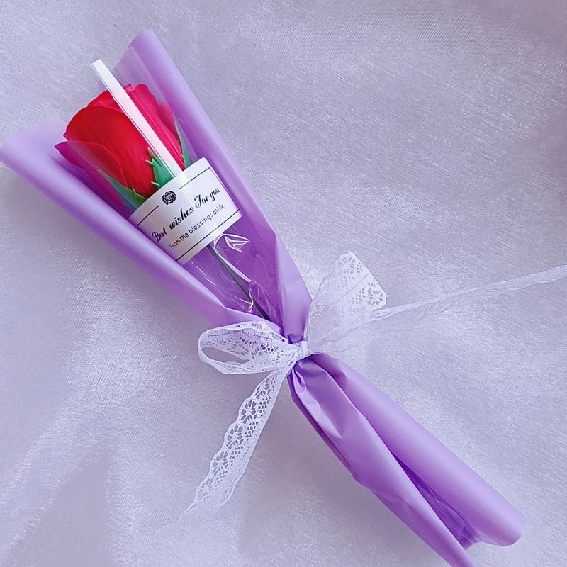 Valentine'S Day Gift Single Soap Flower Rose Artificial Flower Lace Small Fresh Customer Gift To Send Friends - Image 5