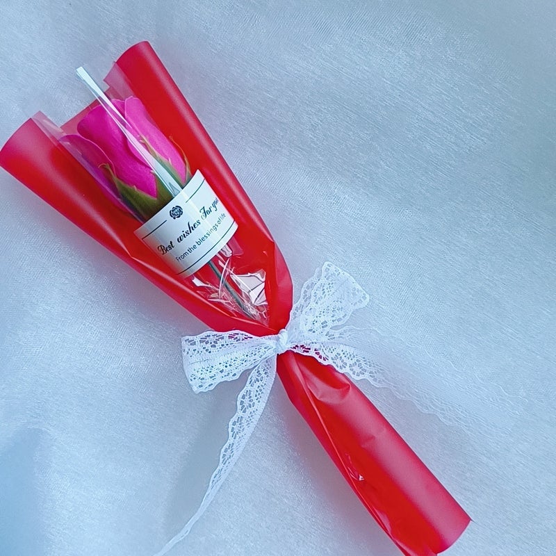 Valentine'S Day Gift Single Soap Flower Rose Artificial Flower Lace Small Fresh Customer Gift To Send Friends - Image 1