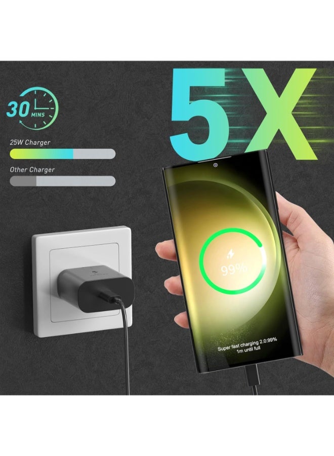 PROMASS Fast charger compatible with Galaxy - 25W USB-C charger, 25W fast adapter, PPS wall plug compatible with Samsung Ultra S24/S23/S22, Galaxy A54, Note 20, Galaxy - Image 3