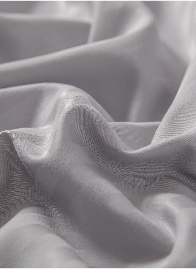 LUNA Home - 3 Pcs King Size Fitted sheet with elastic corner 180*200+30cm with 2 pillow cases, bedsheet set, light gray. - Image 1