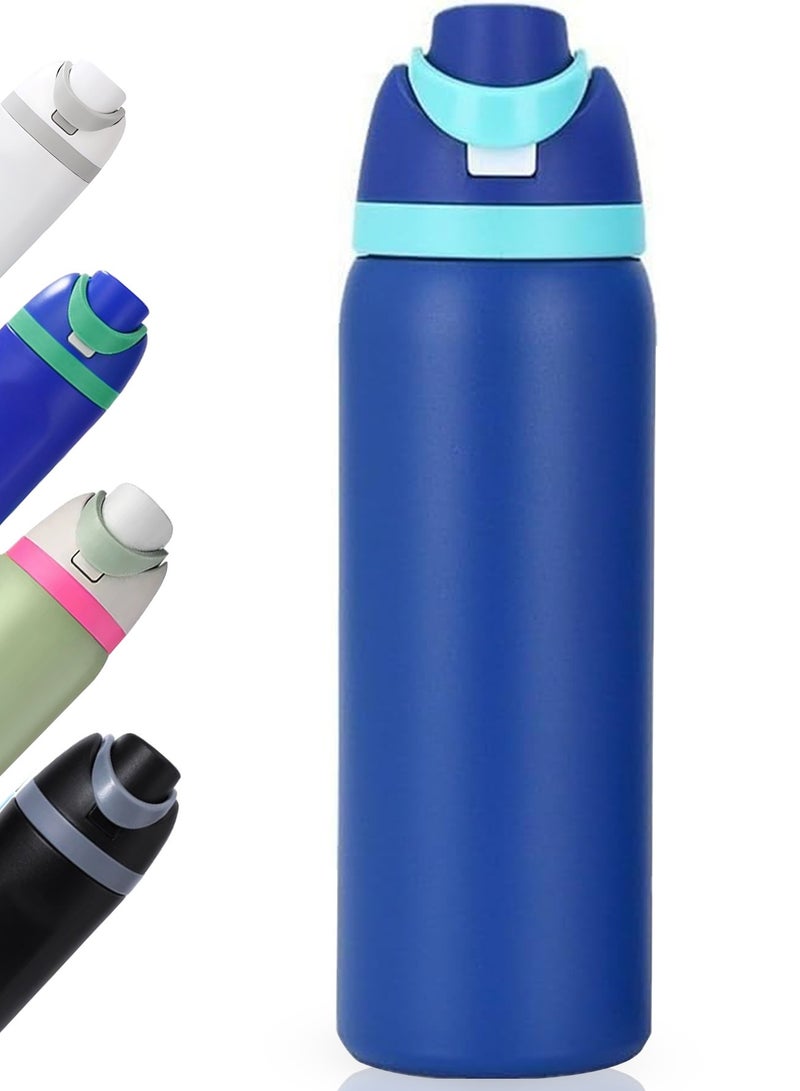 روییيس زجاجة ماء عازلة 1 لتر من الفولاذ المقاوم للصدأ مع قطعة شفط | خالية من BPA، تحافظ على حرارة المشروبات لساعات | مثالية للاستخدام في السفر والرحلات الخارجية - Image 1