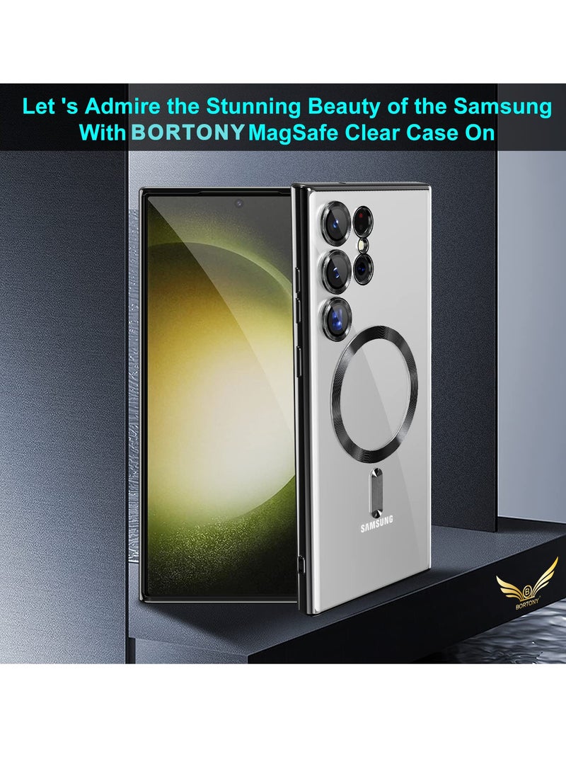 BORTONY - Galaxy S22 Ultra Magsafe Case Compatible with Magnetic Wireless Charging Ultra Thin Transparent Soft Flexible TPU Camera Lens Protector Shockproof Magnetic Cover - Image 1