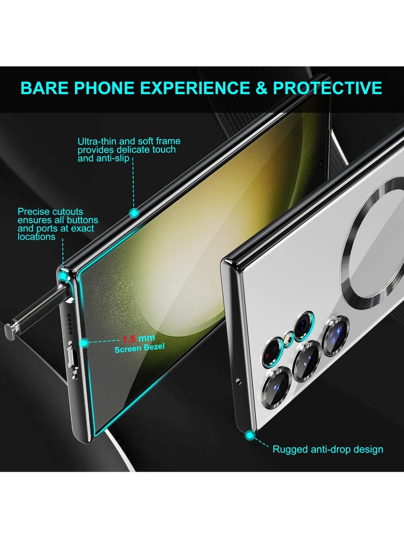 BORTONY Galaxy S22 Ultra Magsafe Case Compatible with Magnetic Wireless Charging Ultra Thin Transparent Soft Flexible TPU Camera Lens Protector Shockproof Magnetic Cover  - Image 4