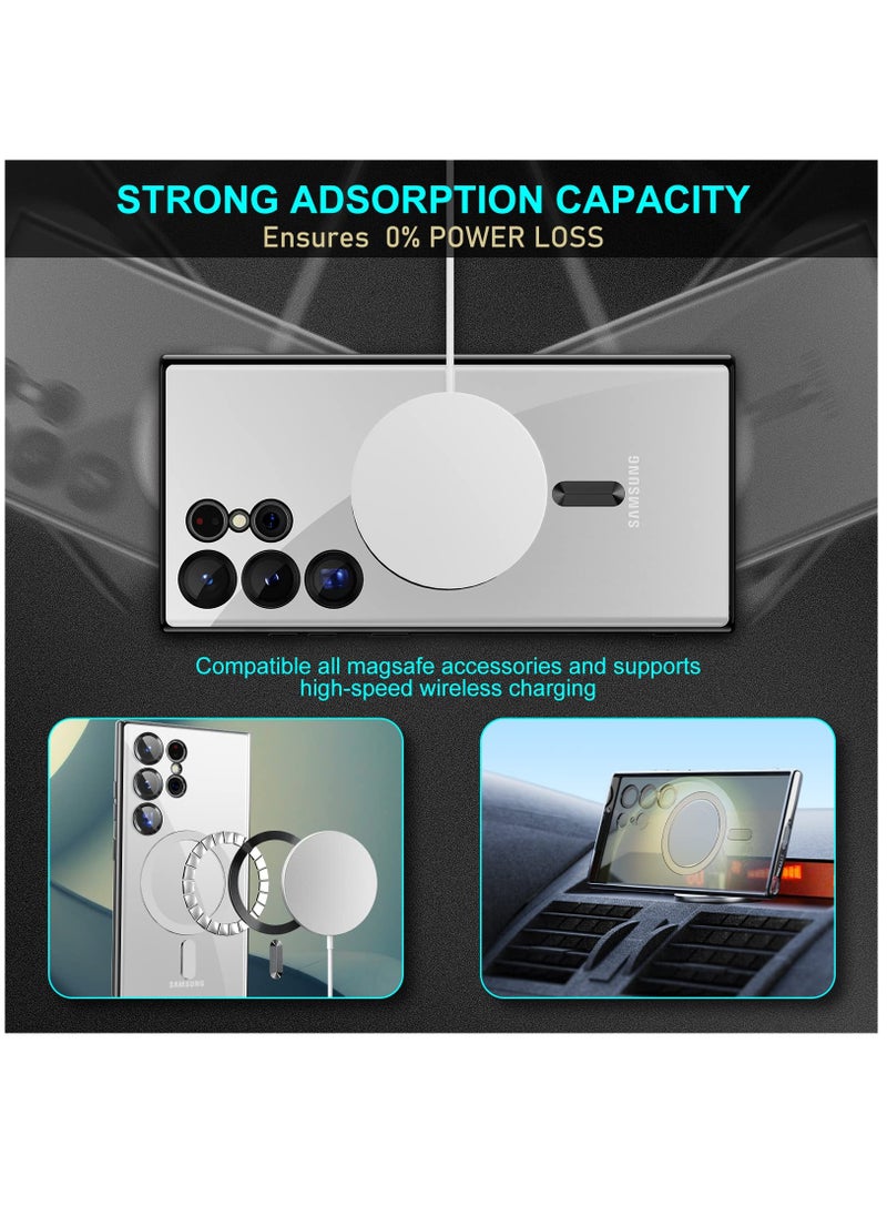 BORTONY Galaxy S22 Ultra Magsafe Case Compatible with Magnetic Wireless Charging Ultra Thin Transparent Soft Flexible TPU Camera Lens Protector Shockproof Magnetic Cover  - Image 2