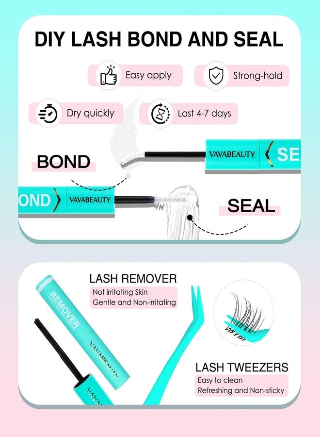 فافابيوتي مجموعة رموش VAVABEAUTY Lash Clusters Kit IVY Wispy Cluster Eyelashes with Bottom Lashes - Image 5