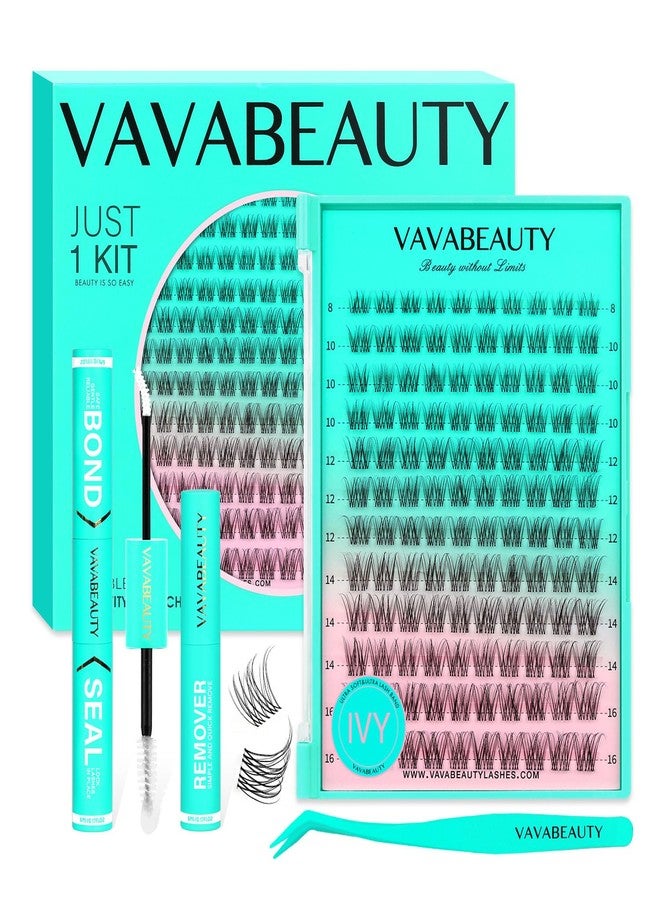 فافابيوتي مجموعة رموش VAVABEAUTY Lash Clusters Kit IVY Wispy Cluster Eyelashes with Bottom Lashes - Image 1