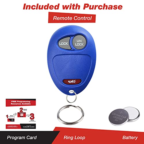 KeylessOption Keyless Entry Remote Car Key Fob for Venture Canyon Hummer H3 Colorado L2C0007T -Blue - Image 2